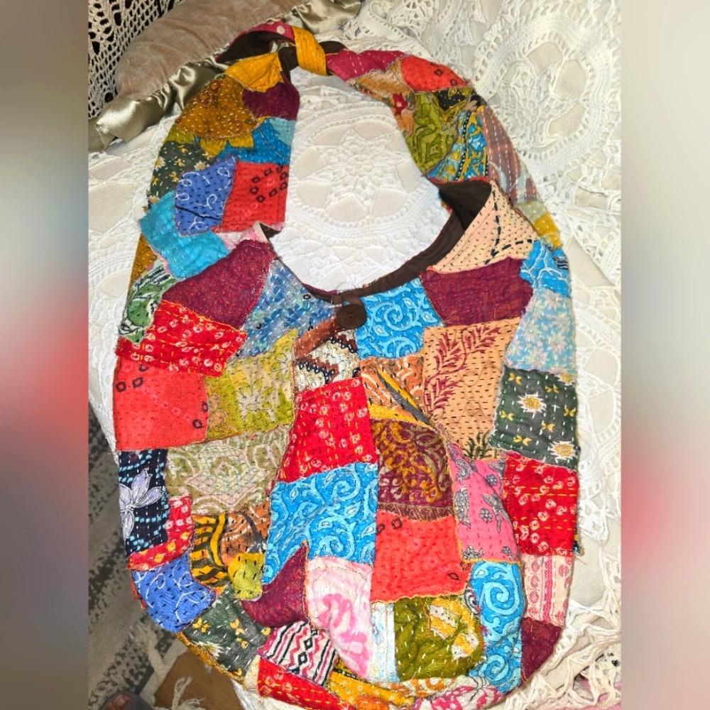 Sasha Patchwork Hobo Bag, Oversized